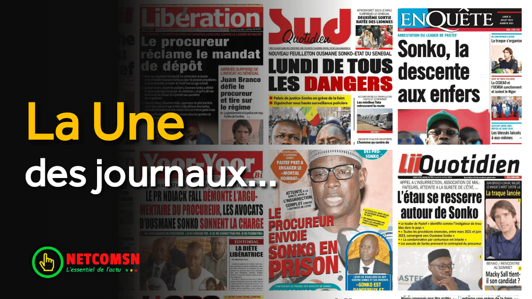 🇸🇳 Les gros titres du jour au Sénégal : Lundi 31 Juillet 2023 1 🇸🇳 Les gros titres du jour au Sénégal : Lundi 31 Juillet 2023