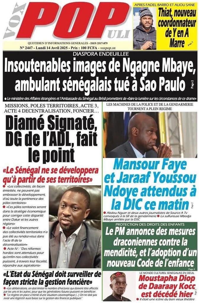🇸🇳 Les gros titres du jour au Sénégal : Lundi 14 Avril 2025 7 FB IMG 1744610103137