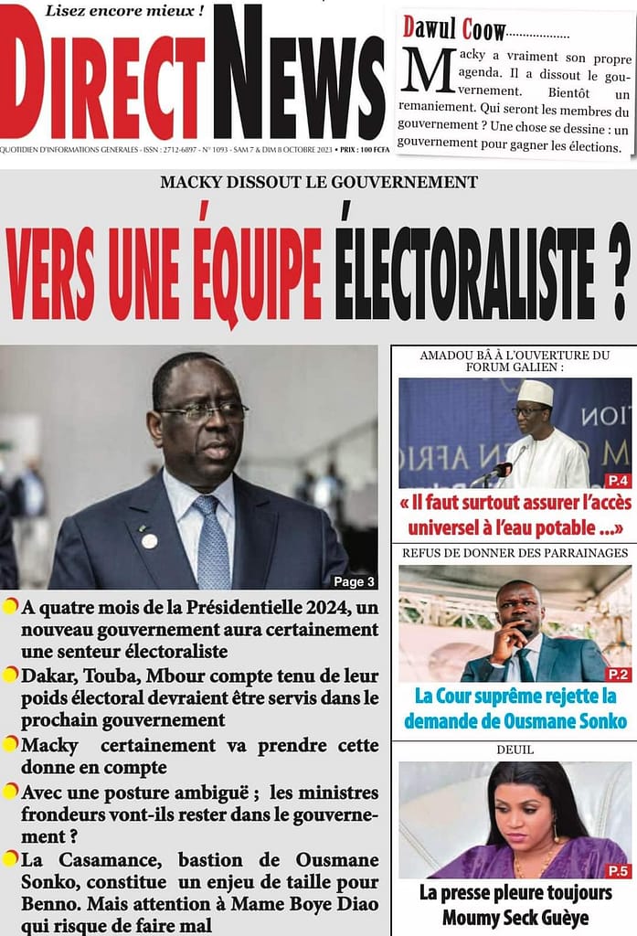 🇸🇳 Les gros titres du jour au Sénégal : Samedi 07 Octobre 2023 29 FB IMG 1696658010812