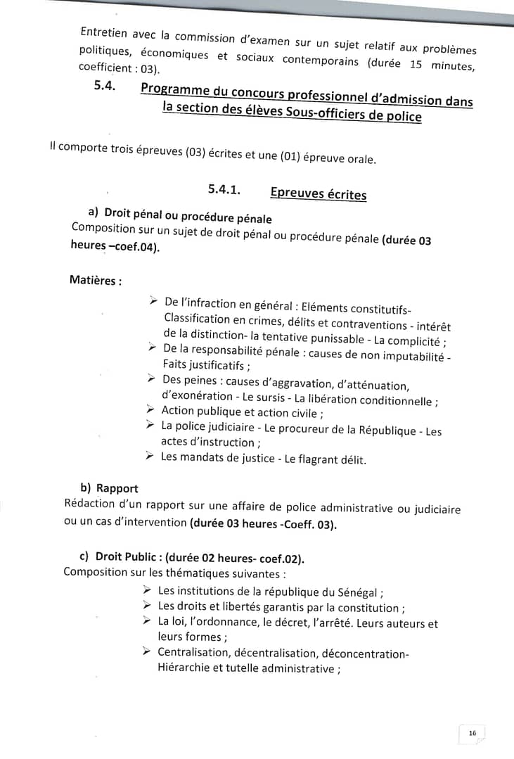 COMMUNIQUE PORANT OUVERTURE CONCOURS AU TITRE DE LANNEE 2023 16