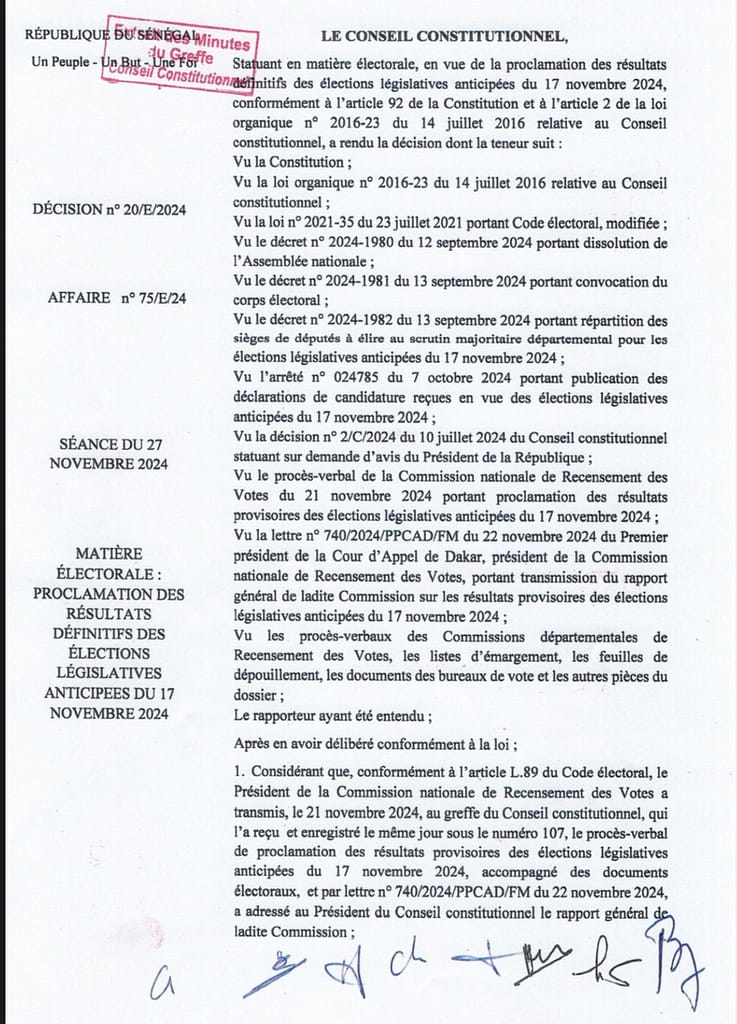 🇸🇳 Résultats définitifs des législatives : Pastef rafle la majorité avec 130 sièges 2 image 316