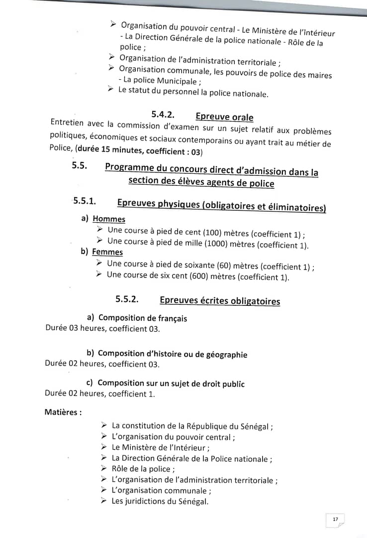 COMMUNIQUE PORANT OUVERTURE CONCOURS AU TITRE DE LANNEE 2023 17