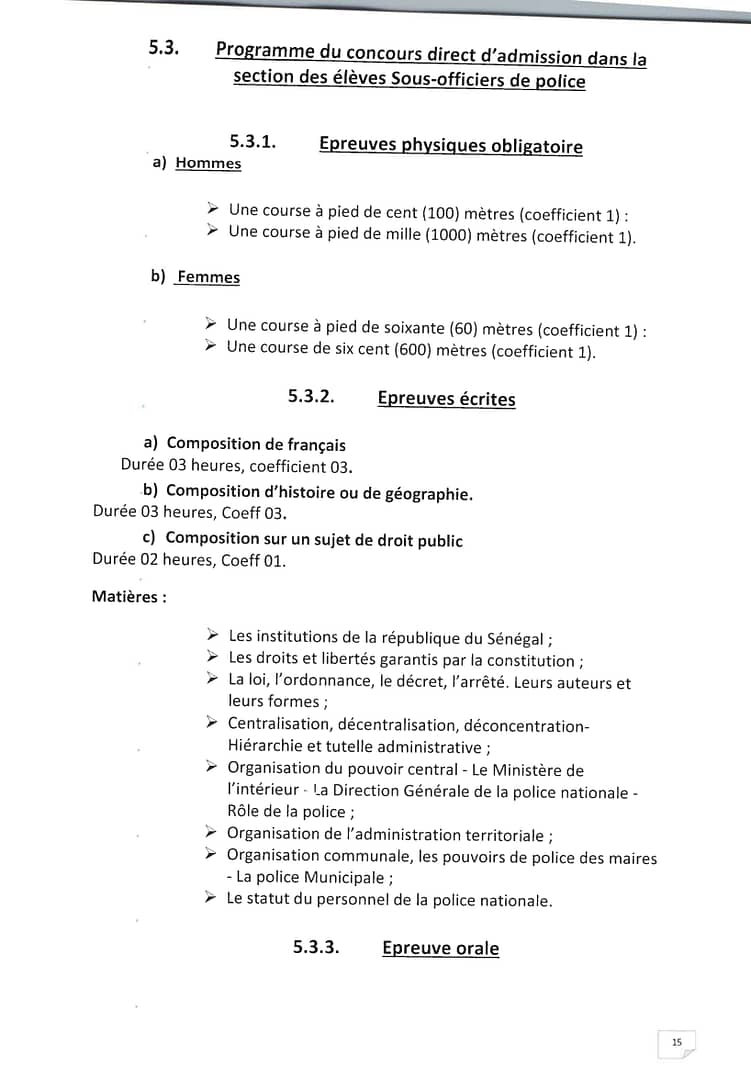 COMMUNIQUE PORANT OUVERTURE CONCOURS AU TITRE DE LANNEE 2023 15