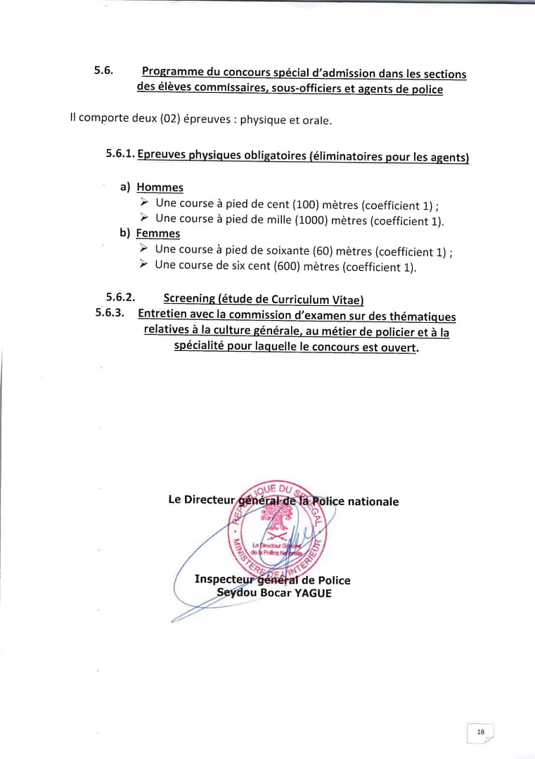 COMMUNIQUE PORANT OUVERTURE CONCOURS AU TITRE DE LANNEE 2023 18