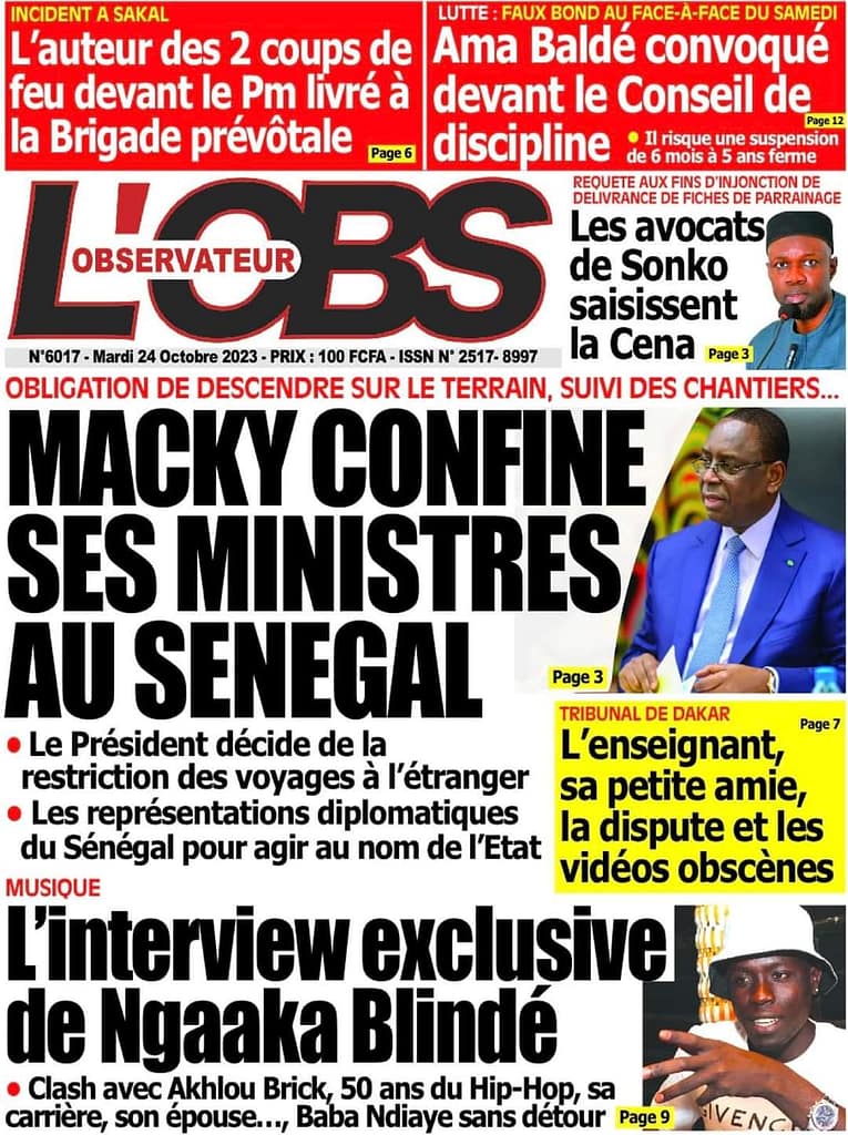 🇸🇳 Les gros titres du jour au Sénégal : Mardi 24 Octobre 2023 11 FB IMG 1698130245621