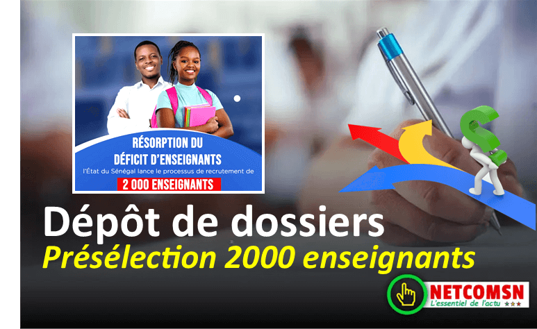 🇸🇳 Recrutement de 2000 enseignants au Sénégal : les candidats présélectionnés invités à déposer leurs dossiers 1 🇸🇳 Recrutement de 2000 enseignants au Sénégal : les candidats présélectionnés invités à déposer leurs dossiers