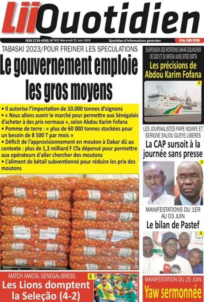 🇸🇳 Les gros titres du jour au Sénégal : Mercredi 21 Juin 2023 4 FB IMG 1687325801664