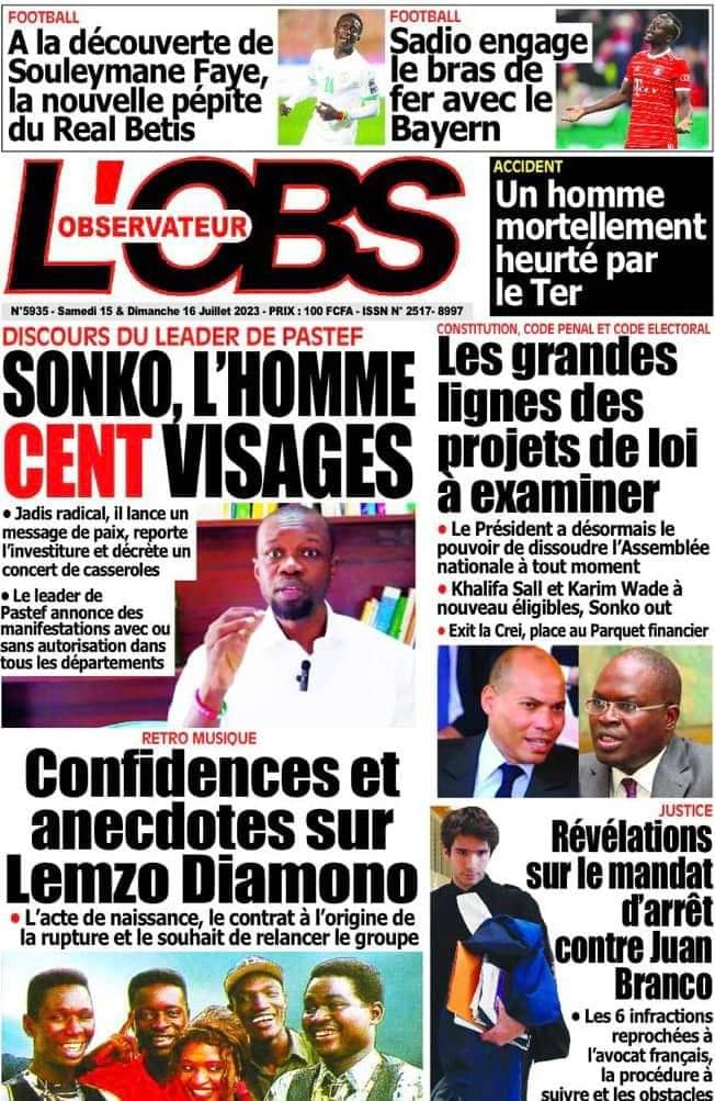 🇸🇳 Les gros titres du jour au Sénégal : Samedi 15 Juillet 2023 21 FB IMG 1689399641113