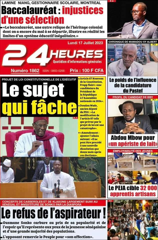 🇸🇳 Les gros titres du jour au Sénégal : Lundi 17 Juillet 2023 22 FB IMG 1689579527797