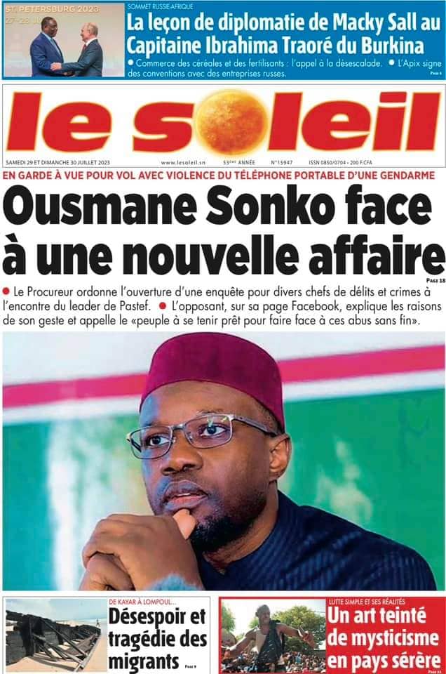 🇸🇳 Les gros titres du jour au Sénégal : Samedi 29 Juillet 2023 8 FB IMG 1690609458014 2