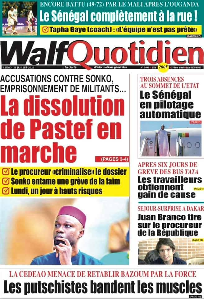 🇸🇳 Les gros titres du jour au Sénégal : Lundi 31 Juillet 2023 7 FB IMG 1690782176227