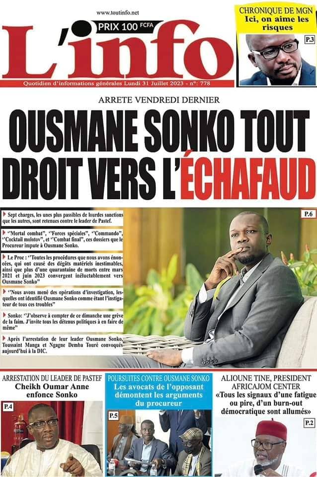 🇸🇳 Les gros titres du jour au Sénégal : Lundi 31 Juillet 2023 25 FB IMG 1690782205273