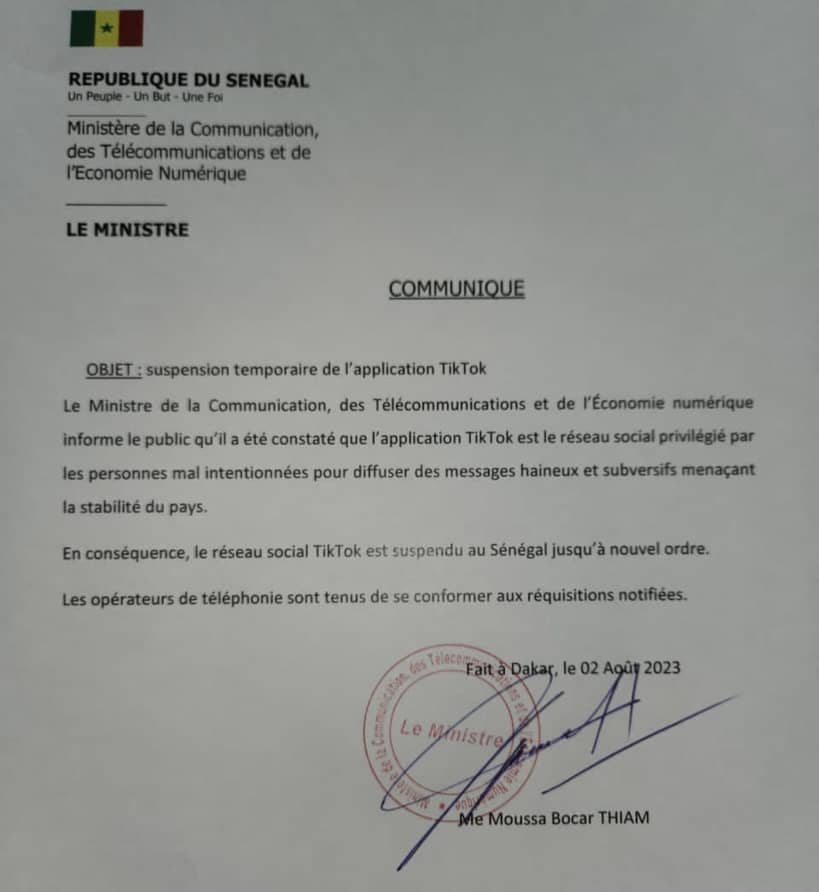 🇸🇳 TikTok interdit au Sénégal pour des raisons de sécurité nationale 2 image 17