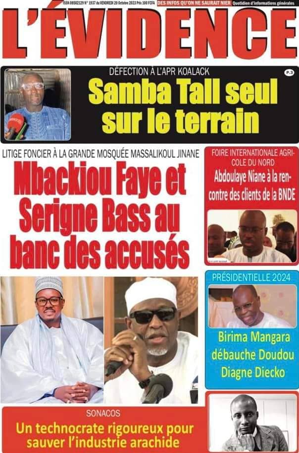🇸🇳 Les gros titres du jour au Sénégal : Vendredi 20 Octobre 2023 30 FB IMG 1697781073554