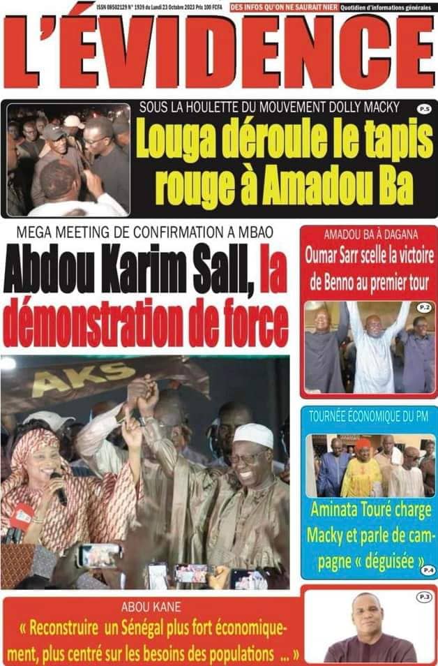 🇸🇳 Les gros titres du jour au Sénégal : Lundi 23 Octobre 2023 23 FB IMG 1698040291616