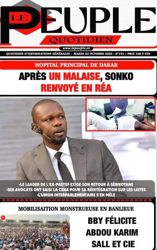 🇸🇳 Les gros titres du jour au Sénégal : Mardi 24 Octobre 2023 37 FB IMG 1698130299733