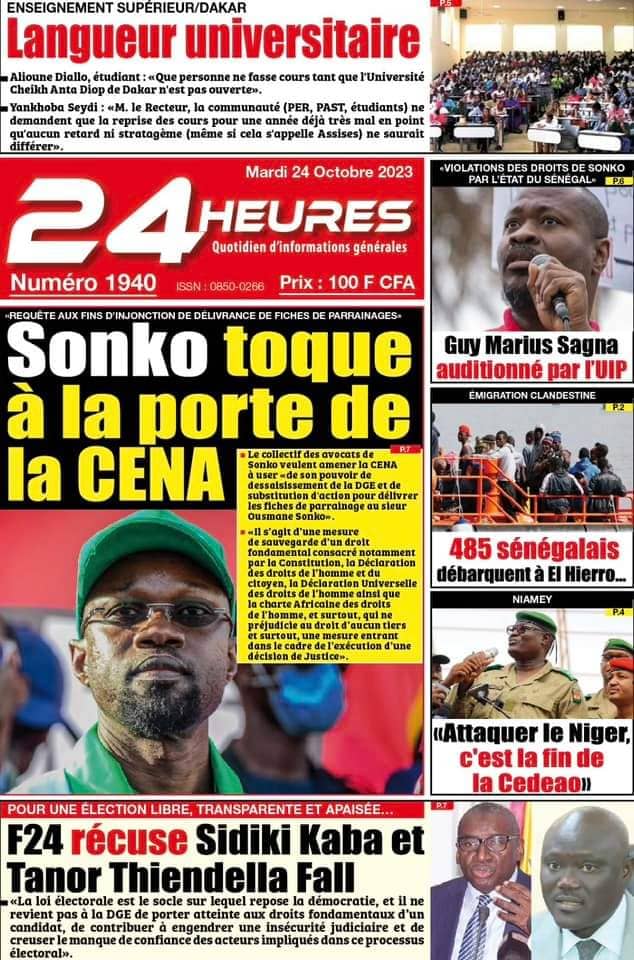 🇸🇳 Les gros titres du jour au Sénégal : Mardi 24 Octobre 2023 40 FB IMG 1698130305377