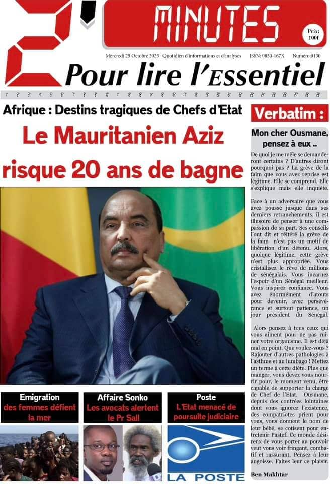 🇸🇳 Les gros titres du jour au Sénégal : Mercredi 25 Octobre 2023 40 FB IMG 1698213187989