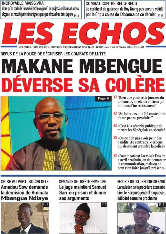🇸🇳 Les gros titres du jour au Sénégal : Mercredi 26 Févier 2025 13 FB IMG 1740551125666