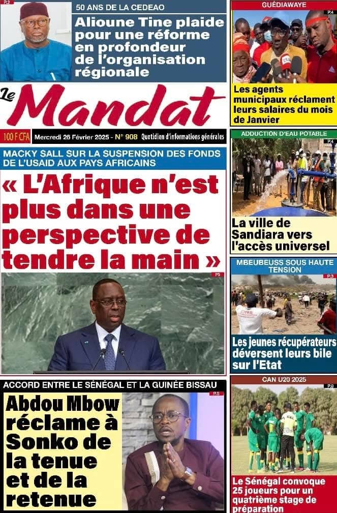 🇸🇳 Les gros titres du jour au Sénégal : Mercredi 26 Févier 2025 22 FB IMG 1740551528443