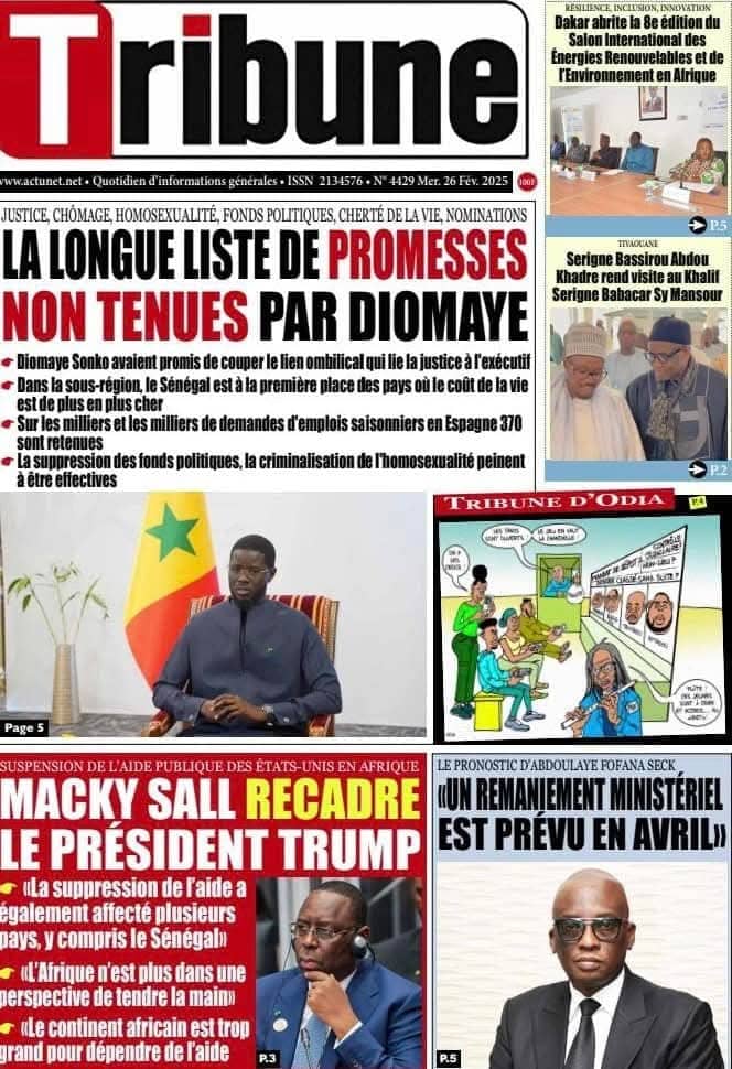🇸🇳 Les gros titres du jour au Sénégal : Mercredi 26 Févier 2025 35 FB IMG 1740551583252