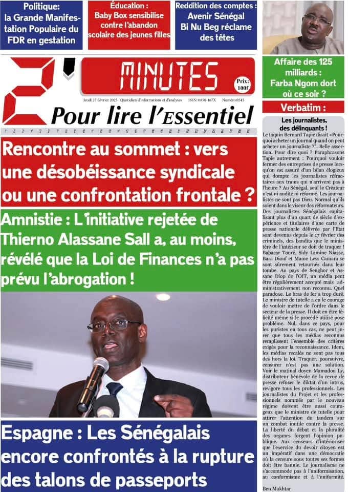 🇸🇳 Les gros titres du jour au Sénégal : Jeudi 27 Févier 2025 40 FB IMG 1740637282684