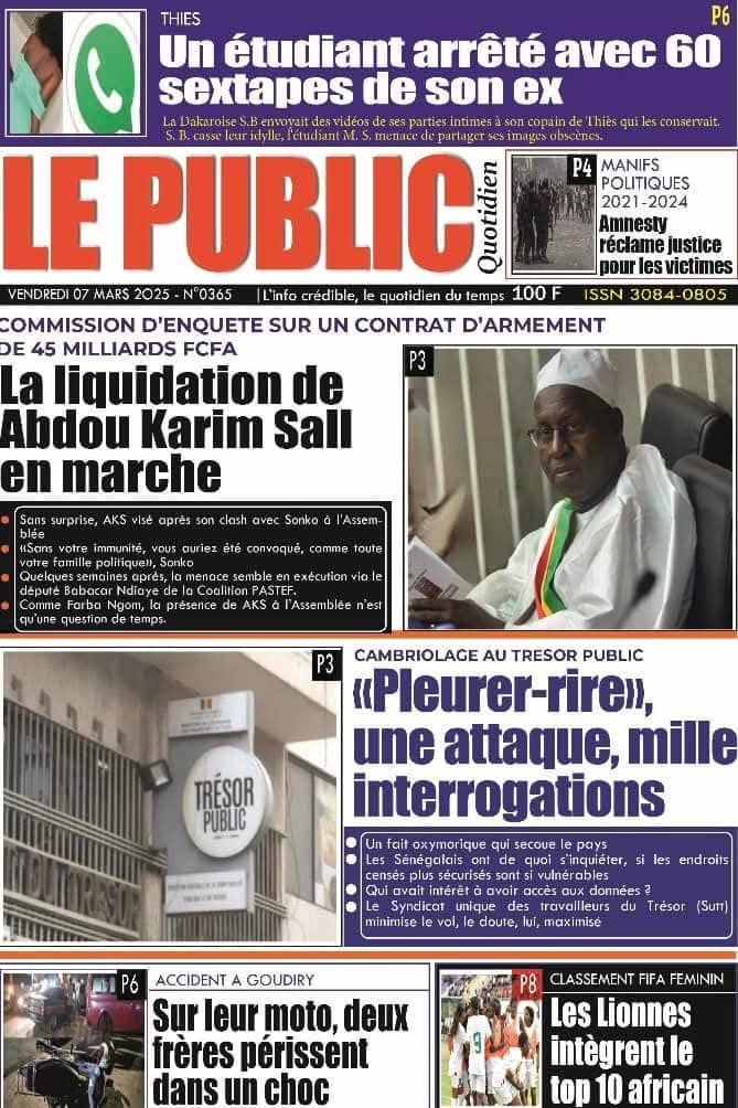 🇸🇳 Les gros titres du jour au Sénégal : Vendredi 07 Mars 2025 22 FB IMG 1741320861845