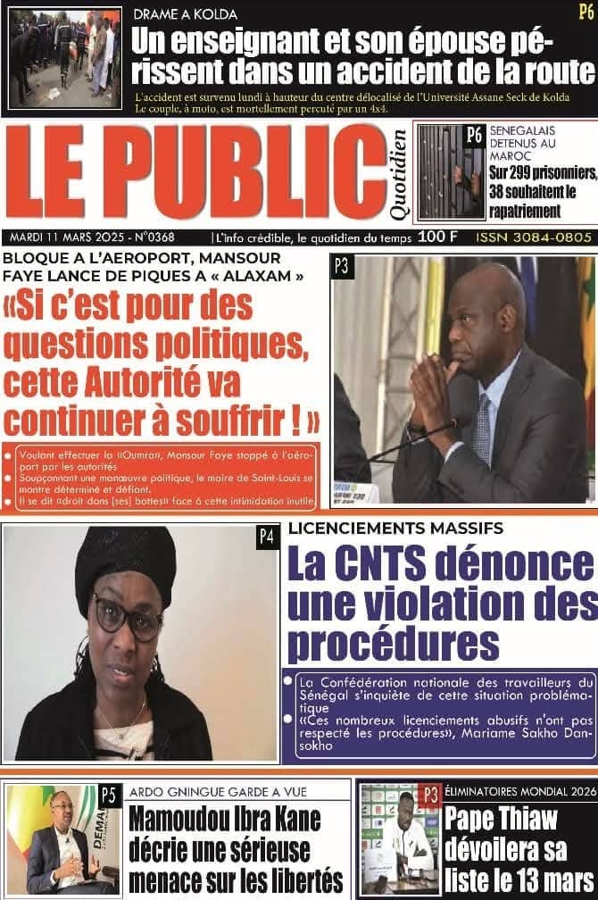 🇸🇳 Les gros titres du jour au Sénégal : Mardi 11 Mars 2025 24 FB IMG 1741670211922