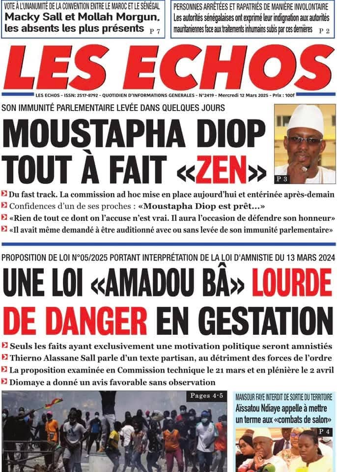 🇸🇳 Les gros titres du jour au Sénégal : Mercredi 12 Mars 2025 7 FB IMG 1741757719279