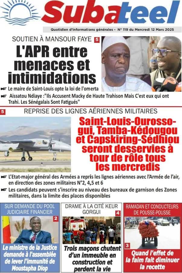 🇸🇳 Les gros titres du jour au Sénégal : Mercredi 12 Mars 2025 23 FB IMG 1741757746689