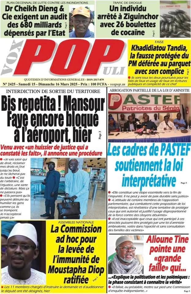 🇸🇳 Les gros titres du jour au Sénégal : Samedi 15 Mars 2025 6 FB IMG 1742015901566