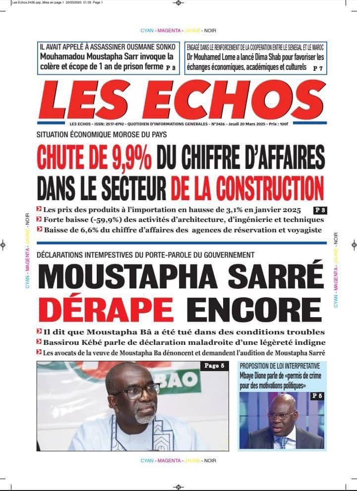 🇸🇳 Les gros titres du jour au Sénégal : Jeudi 20 Mars 2025 13 Internet 20250320 085857 13