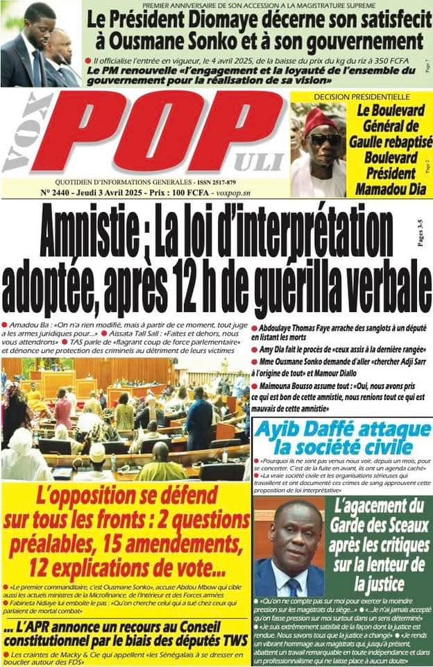 🇸🇳 Les gros titres du jour au Sénégal : Jeudi 03 Avril 2025 4 FB IMG 1743666129248