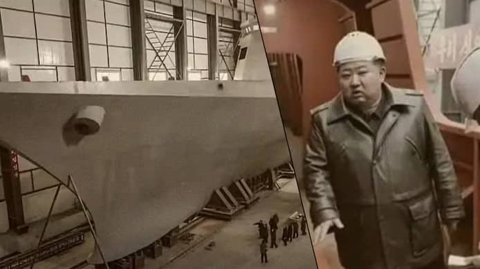 🇰🇵 100 mètres de long et 3.600 tonnes: Kim Jong-un dévoile le plus grand destroyer jamais construit en Corée du Nord 1 🇰🇵 100 mètres de long et 3.600 tonnes: Kim Jong-un dévoile le plus grand destroyer jamais construit en Corée du Nord