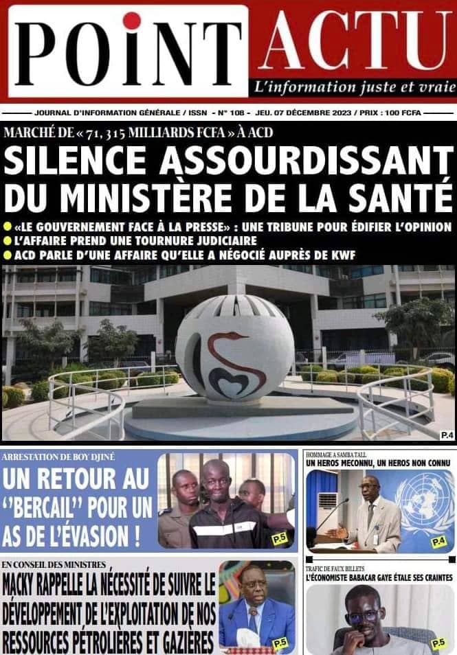 🇸🇳 Les gros titres du jour au Sénégal : Jeudi 07 Décembre 2023 7 FB IMG 1701929702939