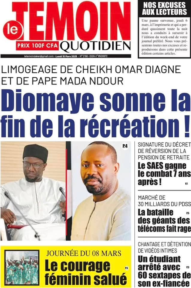 🇸🇳 Les gros titres du jour au Sénégal : Lundi 10 Mars 2025 22 FB IMG 1741584052165