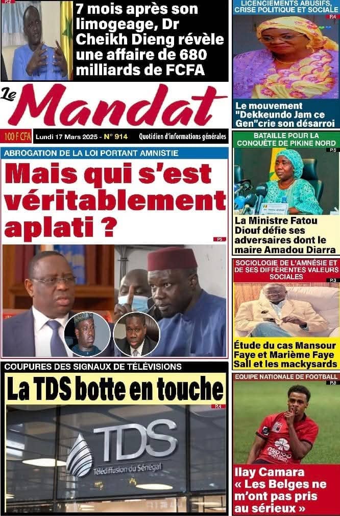 🇸🇳 Les gros titres du jour au Sénégal : Lundi 17 Mars 2025 23 FB IMG 1742189717350